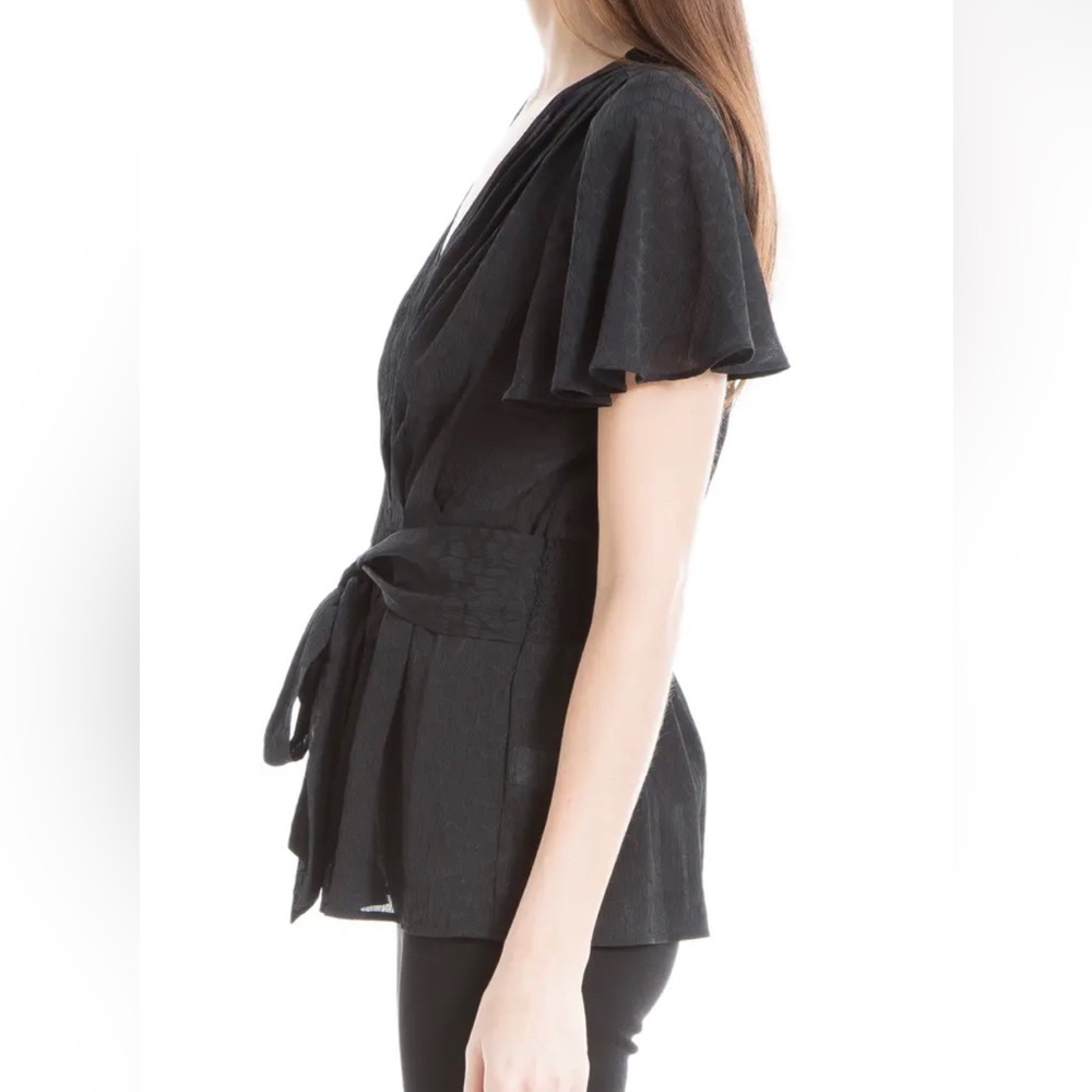 Max Studio Satin Flutter Blouse - image 2